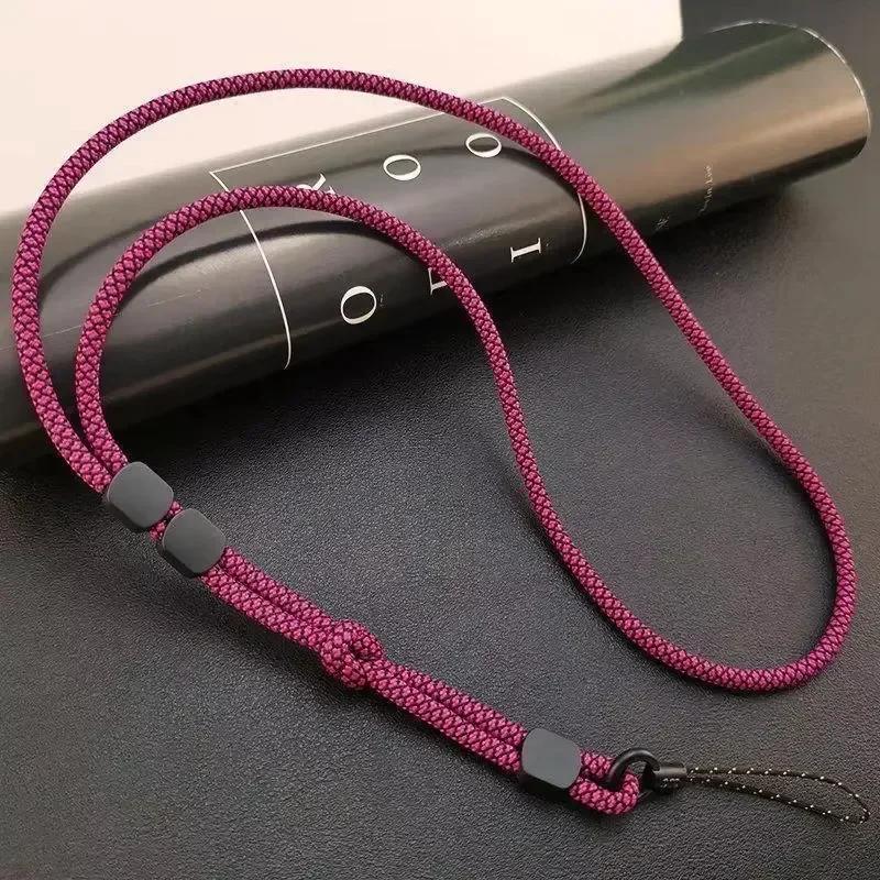 Langes Handy-Lanyard, verstellbar, doppelt verwendbar, Handy-Halsseil, Handseil, Smartphone-Schulterkette, Schlüssel, Anti-Verlust-Hängeseil 1pc rose rot