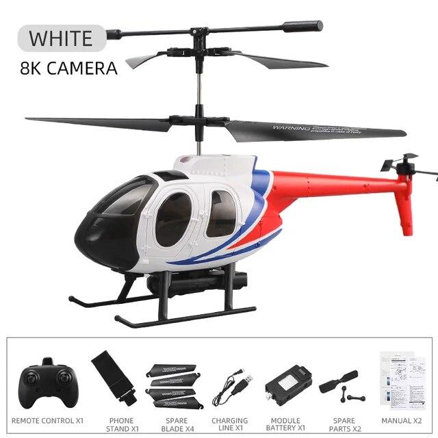 Neue RC Drohne 6 Kanal RC Hubschrauber Panel Mini Drohne mit Kamera HD 8K Wifi FPV Drohne Flugzeug RC Flugzeug Spielzeug Jungen Kinder Erwachsene 8K camera weiß
