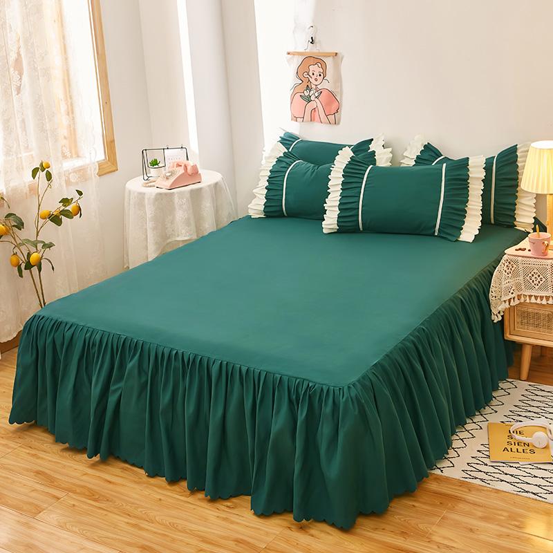 1 stück Spitze Rüschen Einfarbig Bett Rock Schlafzimmer Betten Abdeckung Bett Rock Rutschfeste Matratzen Abdeckung Bettlaken/Tagesdecke 120x200cm 1pc
