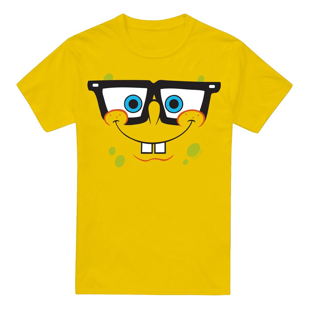 SpongeBob Schwammkopf Herren T-Shirt mit Nerd-Gesicht XL gelb