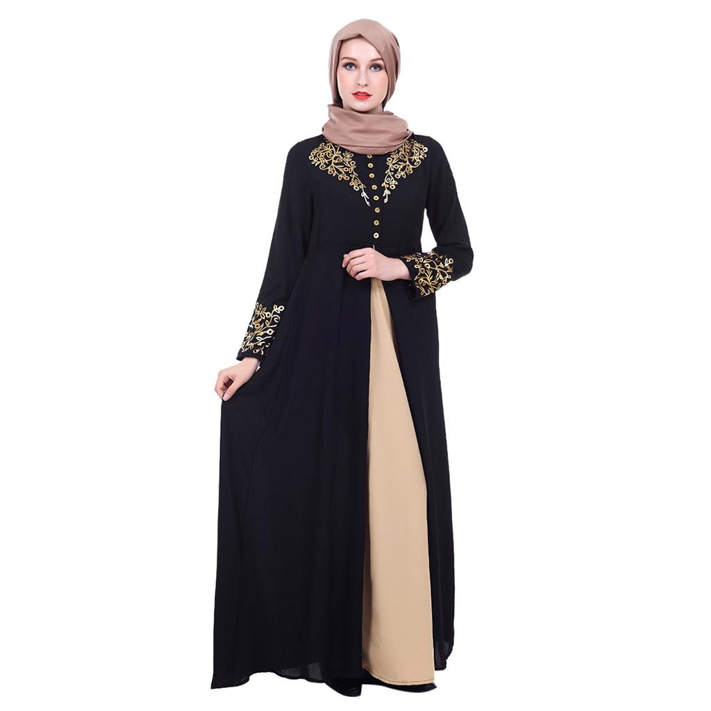 (SU)MyBatua Abaya mit Hijab Jilbab Islamische Kleidung Maxi-Muslimkleid Burka L schwarz