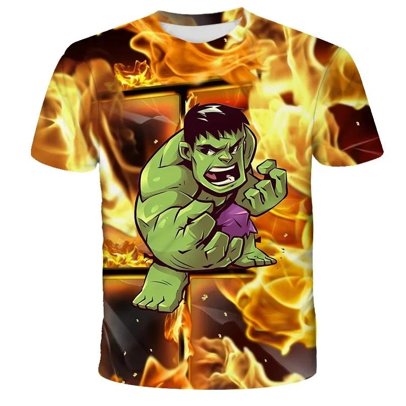 Marvel Superheld Hulk T-Shirt Jungenkleidung Kinder-T-Shirt Spider-Boy Kinder-Oberteil T-Shirt Sommer Kurzarm-T-Shirt 130 weiß