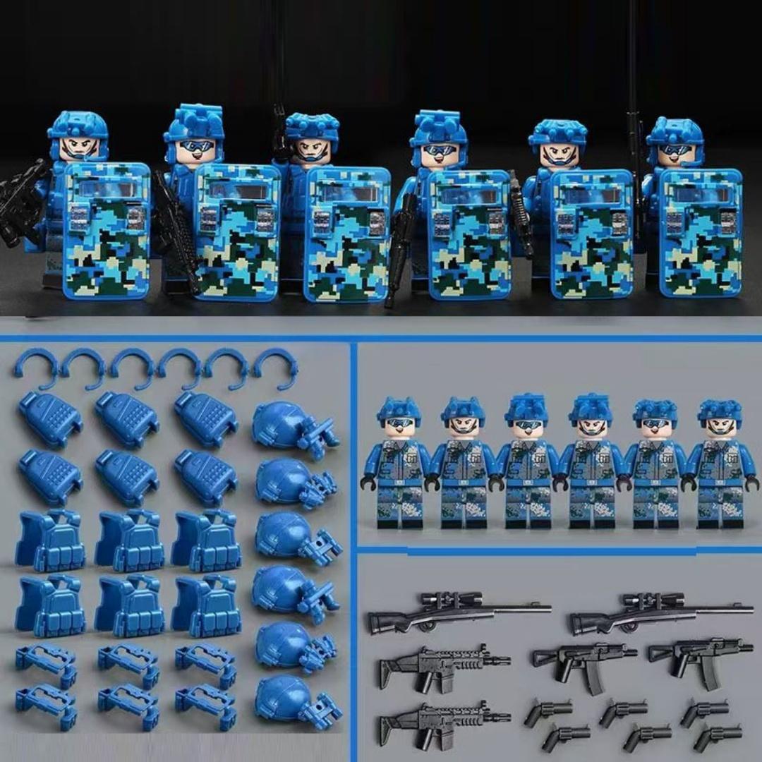 Militärische Spezialeinheiten Minifiguren Bausteine SWAT Ghost Commando Polizeisoldaten Armee Actionfigur Waffen Ziegel Kinderspielzeug Geburtstagsgeschenke No Box