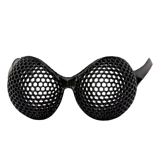 3D-gedruckte Insektenaugen-Brille, Verstellbare Brille, Hilft beim Augentraining Fokus-Brille, Lustige Brille für Teenager Erwachsene Halloween Party Scherzgeschenk Kid schwarz
