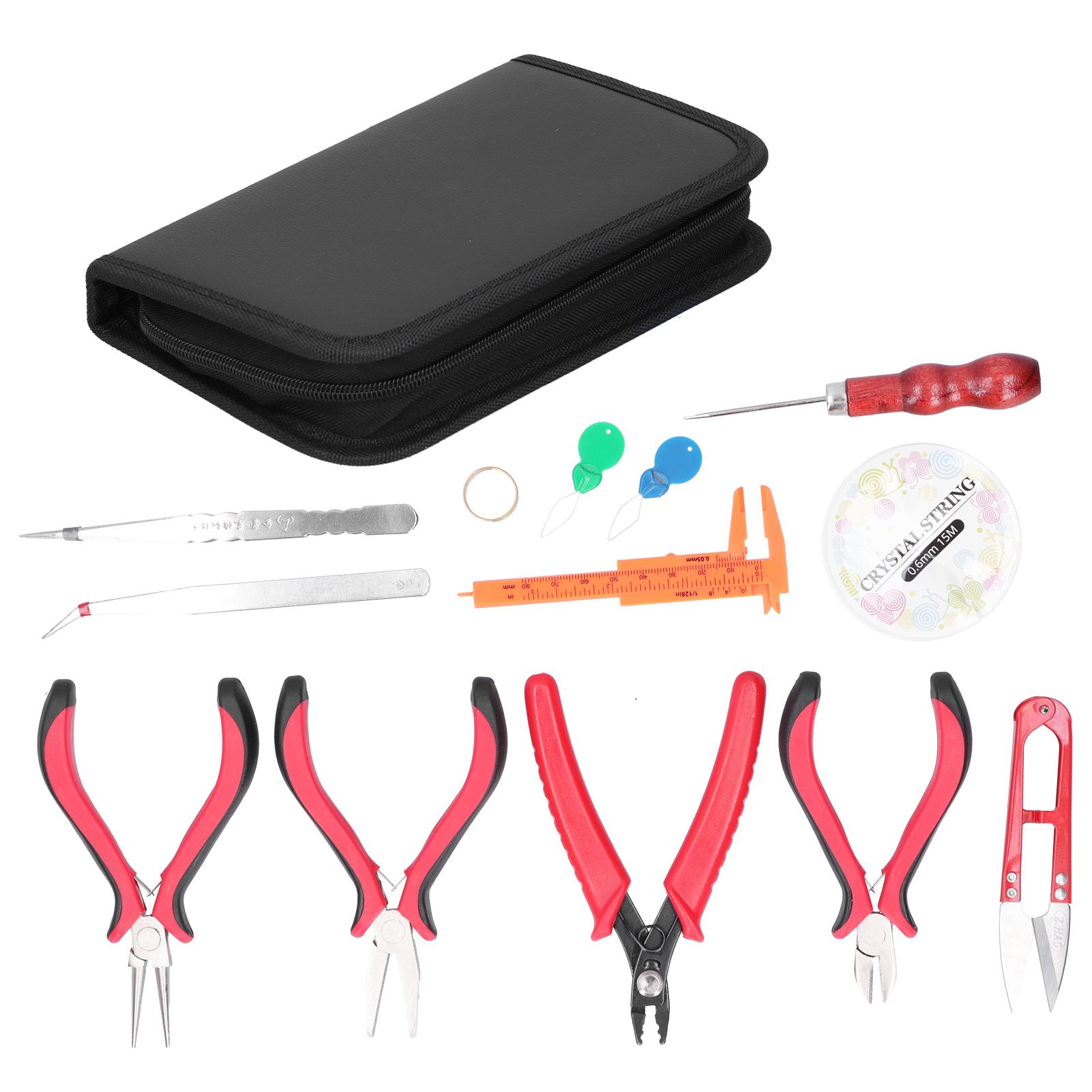 Schmuckherstellung Werkzeugset DIY Flachzange Crimpzange Handgefertigte Accessoires mit Tasche