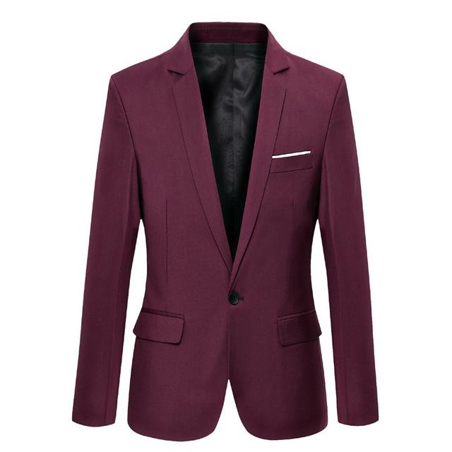 Business und Freizeit Anzug Lang Trauzeuge Hochzeit Ein Grain of Buckle Herren Anzug Mantel XL wein rot