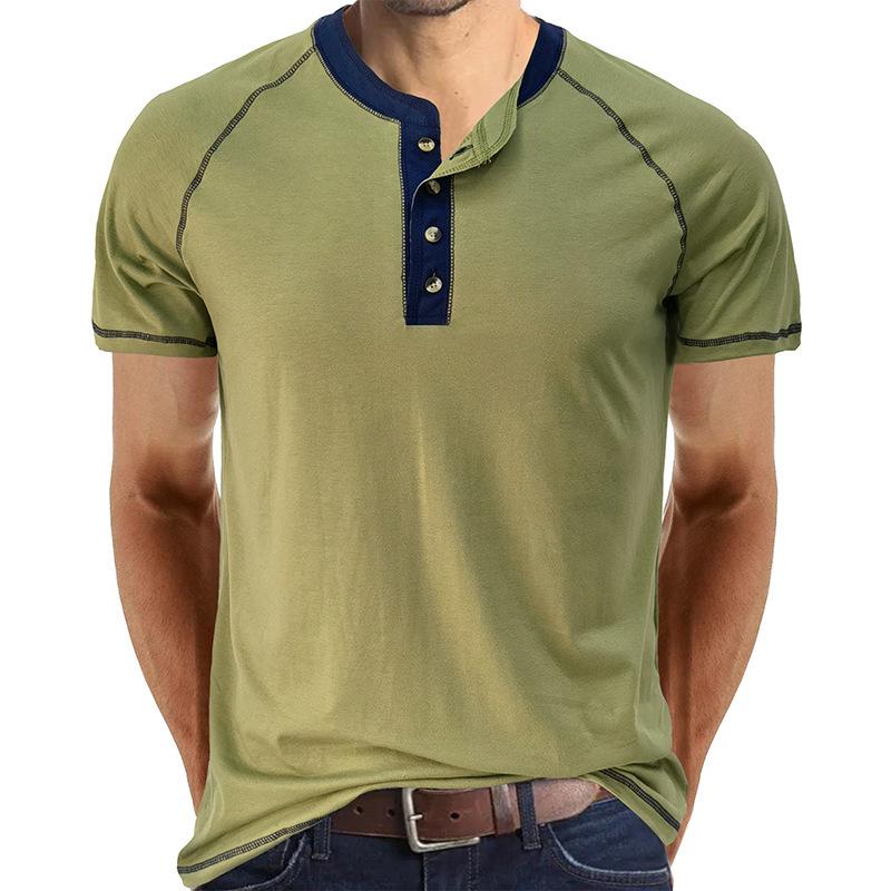Herren Sommer Slim Fit Kurzarm Henley Shirts Vintage Stretch T-Shirts Casual Basic Tops Atmungsaktive 4-Knopf T-Shirts Athletic Workout T-Shirts XXL