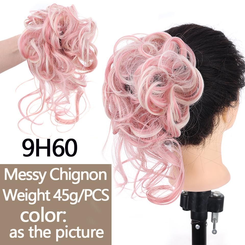 LUPU Flauschige Haarring-Perücke, synthetischer Haarknoten, Chignon, unordentliches lockiges Haarband, elastisch, Haargummi, falsche Haarteile für Frauen, Haarnadeln, Schwarz, Braun 15CM alte burgund