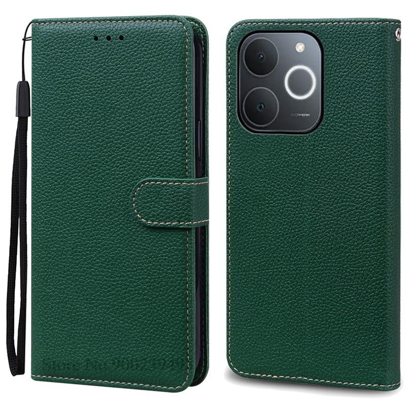 Für Realme Note 70 Hülle Realme Note 70T Hülle Brieftasche Flip Leder Handyhülle Für Realme Note 70T Hülle Note70 Hülle Coque Fundas Note 70  (Note 70T) dunkelgrüne