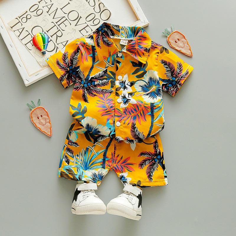 Sommerkleidung Hübsche Jungen Sommer Hawaii Kleidung Kinderhemd Koreanische Mädchen Kurzärmlige Babykleidung Strand 120