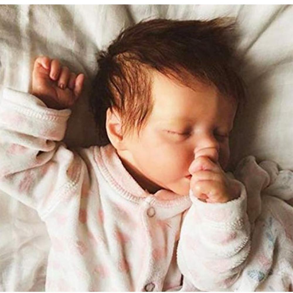 18 zoll Reborn Baby TWINA Schlafende Mädchen Puppe Spielzeug Lebensechte Ganzkörper Mädchen und Jungen Baby Puppen Spielzeug Cloth Body Doll blau