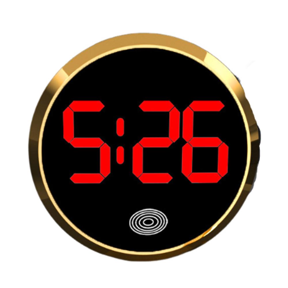 LED-Zeitanzeige Digitaluhr Mini LED Elektronische Uhr Kreative Auto Armaturenbrett Uhr Home/Büro Gold - Red Light