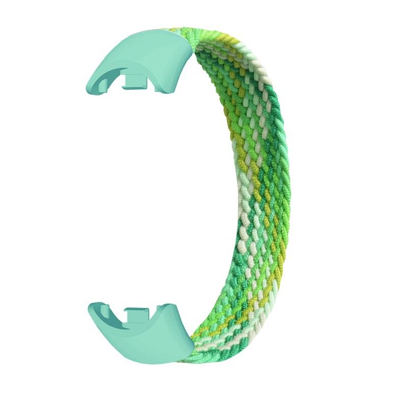 Nylon Armband Buntes Silikonarmband Armband für Mi Band 10 9 8 Uhrenarmband Geflochtene Solo-Schlaufe Pulseira Armband Mi band 8 For Mi Band 8-M hellgrüne