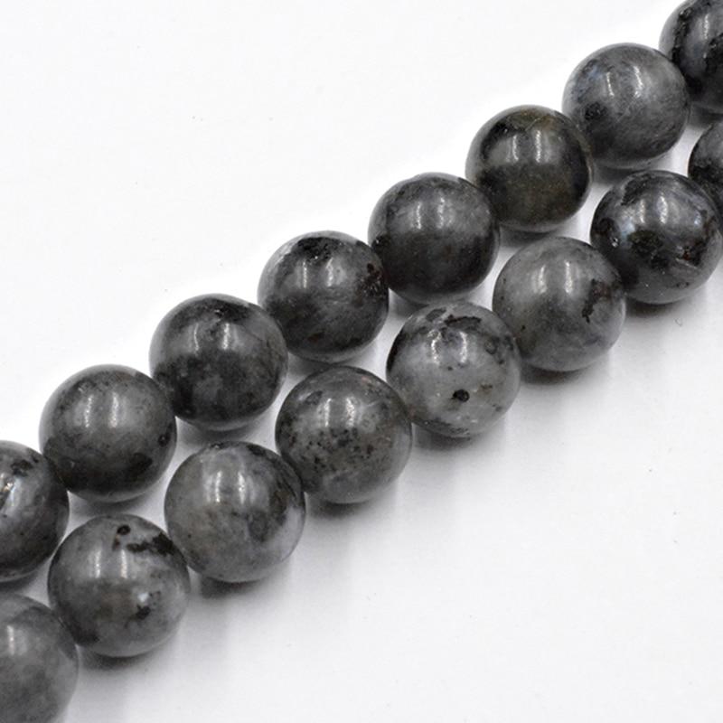 Schwarze Labradorit-Perlen aus Steinen, runde lose Edelsteine, Perlen 4, 6, 8, 10, 12 mm, für die Schmuckherstellung, passend für DIY-Charms, Armbänder, Modeaccessoires Dia 8mm