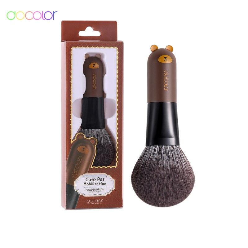 Docolor Make-up-Pinsel, niedliches Cartoon-Gesicht, Kabuki-Make-up-Pinsel, synthetische Haare, Foundation, Puder, Rouge, Kontur, für Make-up-Pinsel Powder Brush kaffeebraun