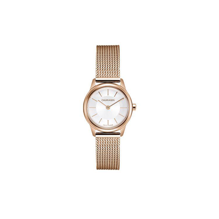Calvin Klein Ck Quarzuhr Quarzwerk Edelstahlarmband Silbernes Zifferblatt Damenuhren K3M23626 Regular Watch Box,White Dial and Rose Gold Band