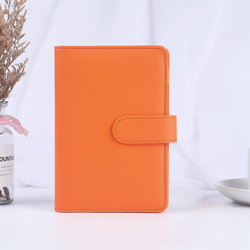 A6/A5 Macaron 18 Farben PU Leder DIY Binder Fotokarten Sammelbuch Tagebuch Terminkalender Planer Einband Album Schreibwaren Notizbuch A6 orange