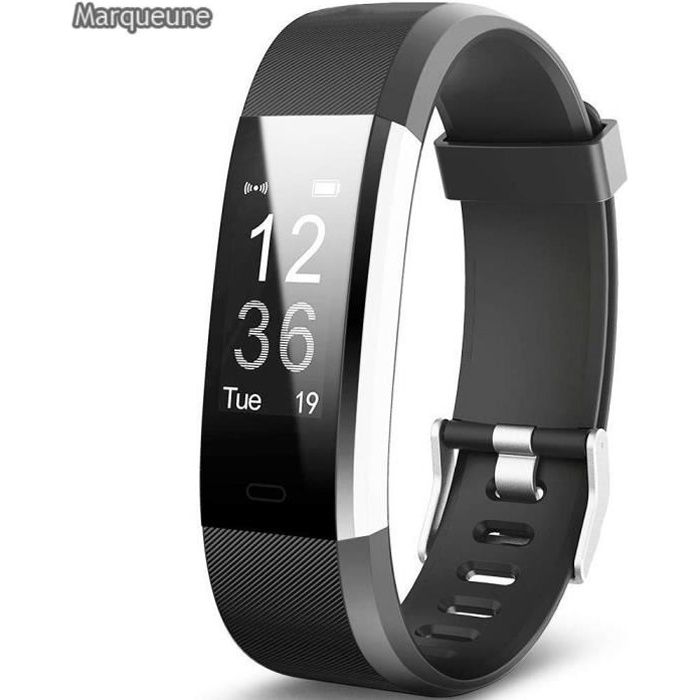 Smartwatch Markeune Wasserdicht IP68 Sitzende Erinnerung für iPhone Samsung Huawei Smartphone Frau Mann Schwarz schwarz