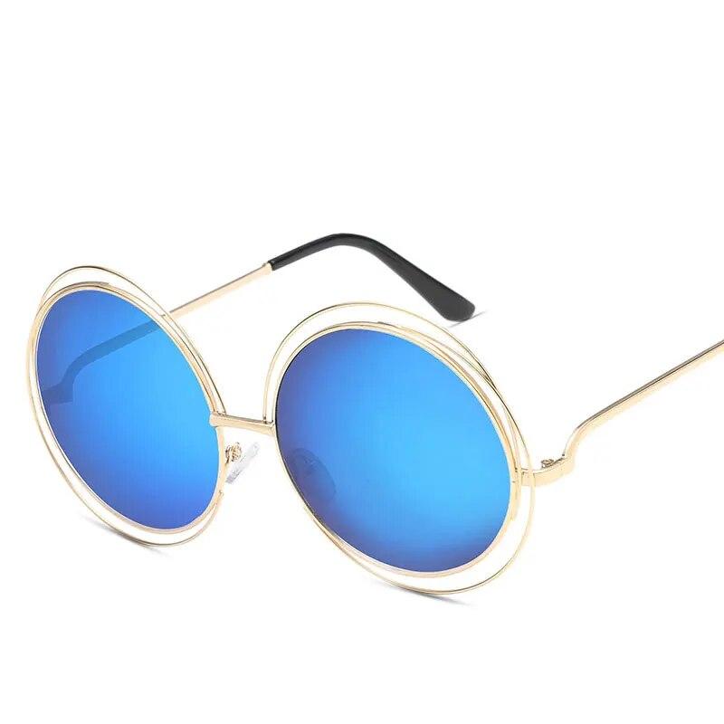 Luxus Runde Sonnenbrille Frauen Marke Designer Vintage Retro Übergroßen Sonnenbrille Weibliche Sonnenbrille Für Frauen Sonnenbrille Spiegel