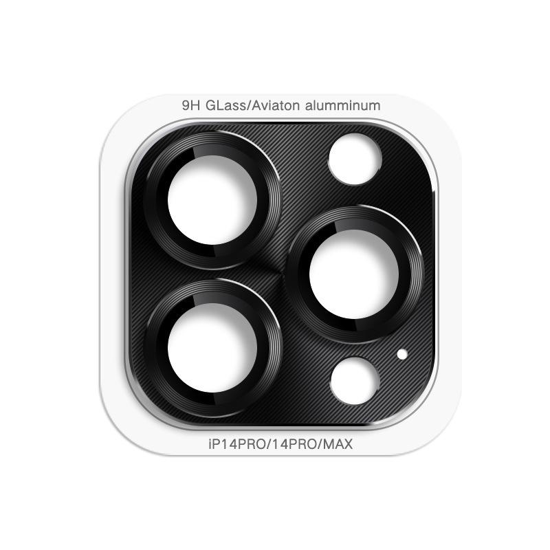 Kameraobjektiv Metallschutzglas für iPhone 11 12 14 13 Pro Max 13 Mini Rückseite Objektivdeckel für iPhone 14 Plus Vollständige Abdeckung Schutzhüllen For iPhone 14 Pro schwarz