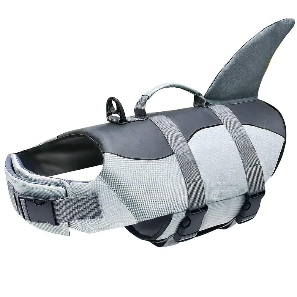 Hunde Schwimmweste Verstellbar Hoher Auftrieb Haustiere Schwimmweste Mit Rettungsgriff Schwimmweste Für Kleine Mittlere Große Hunde (gray,XS(old)) graue