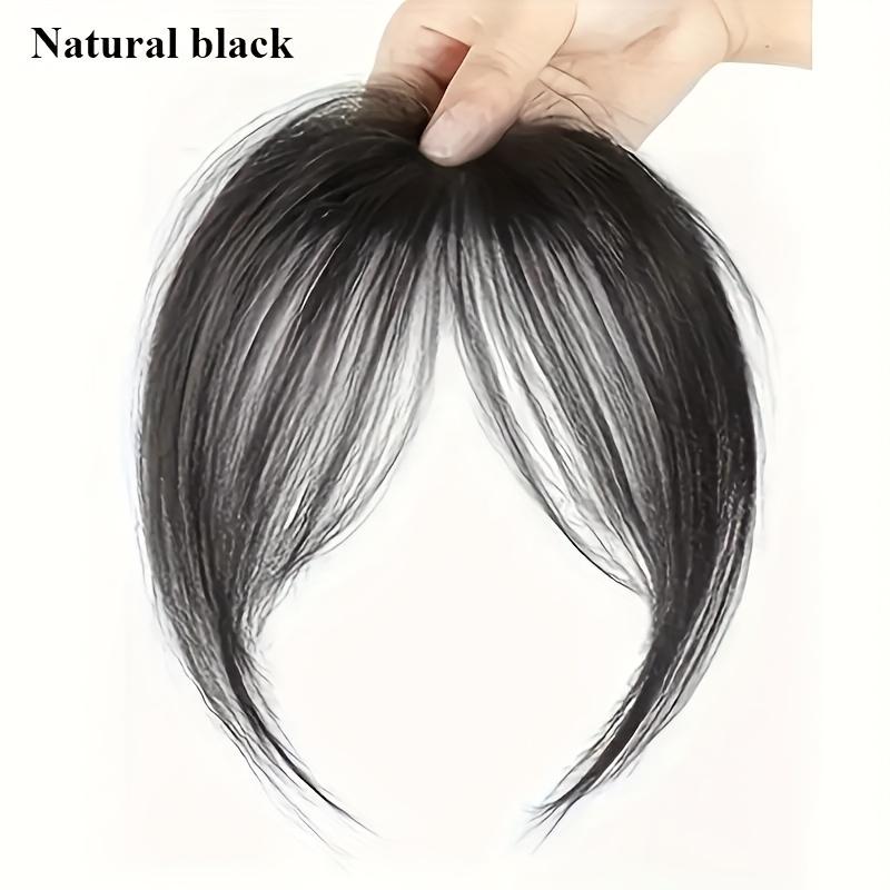 Pony Clip-In Haarteil/Volumen und Fülle/Leichtes atmungsaktives einteiliges Pony Haarverlängerung/Weihnachtsgeschenk 8inch schwarz