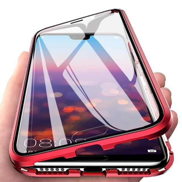 360° Magnetische Schutzhülle Für Samsung Galaxy A55 A52S A56 A53 A54 5G Doppelseitige Gehärtete Glas Stoßfeste Handyhüllen For Galaxy A55&Front and rear glass rot