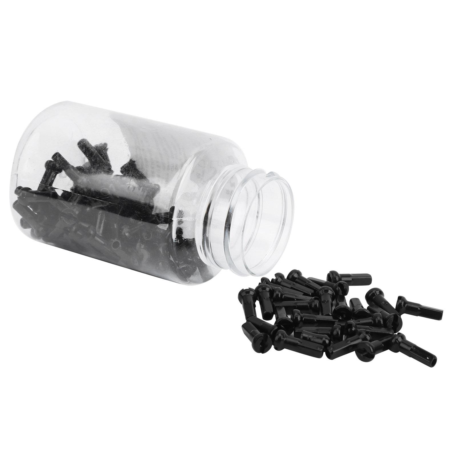 GUB 100 Stück Fahrrad-Speichenkappen aus Aluminiumlegierung, Speichenabdeckung, Nippel, Fahrradzubehör, schwarz schwarz