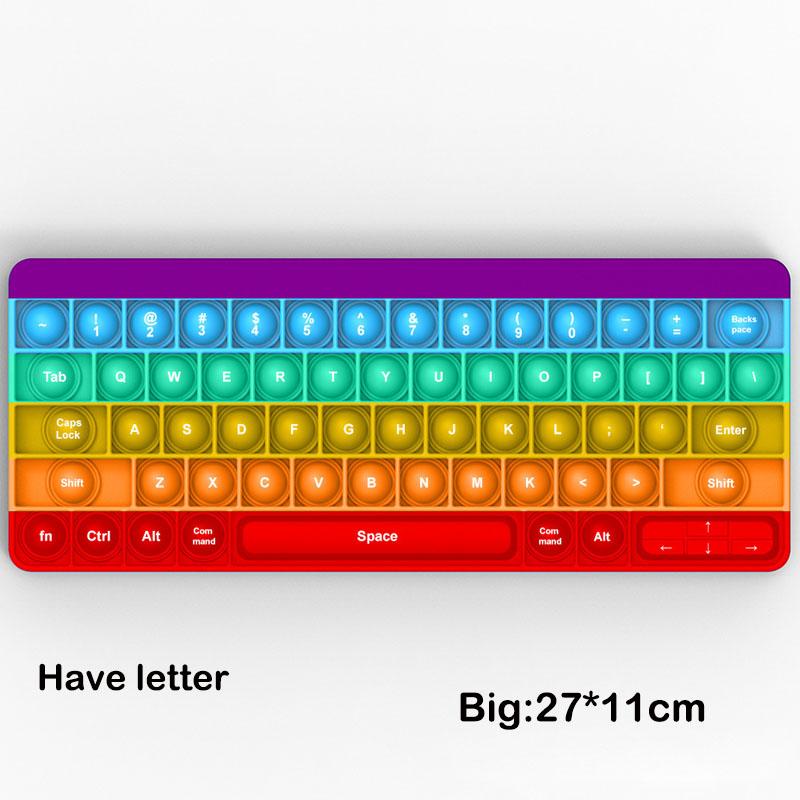 Große Größe Pops It Fidget Toys Push Bubble für Computertastatur geformtes Stressabbau-Spielzeug für Erwachsene Popit Squishy Kinder Anti-Stress-Spielzeug Geschenk
