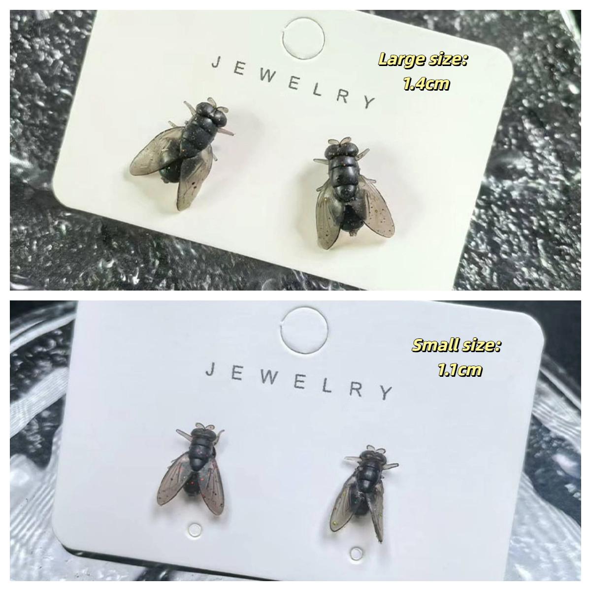 2 Paar Personalisierte Kreative Mini Simulierte Fliegen Ohrringe Für Männer Frauen Lustig Abstrakt Nischen Schmuck Zubehör Paar Geschenk