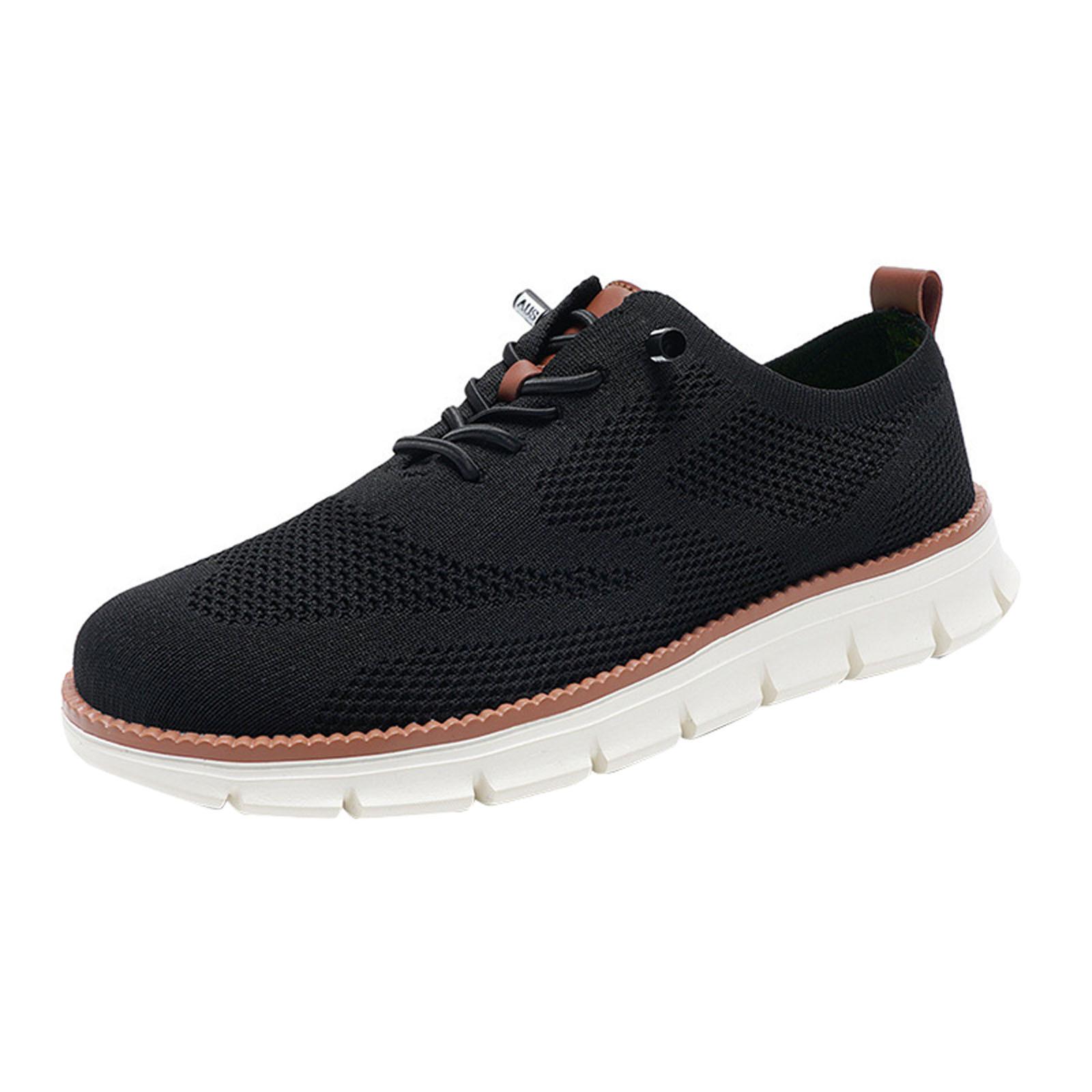Herren Wearbreeze Schuhe Walking Ultra Bequeme Breeze Schuhe für Herren Rutschfest Mesh Atmungsloch Kleider-Sneaker Business-Schuhe 46 schwarz