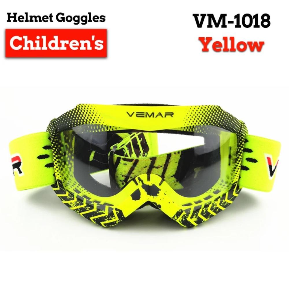 Vemar Offroad Motorradbrille Kinder Winddicht Motorradbrille Staubdicht Motocross Rennen MX MTB HD Moto Brille Kinder gelb