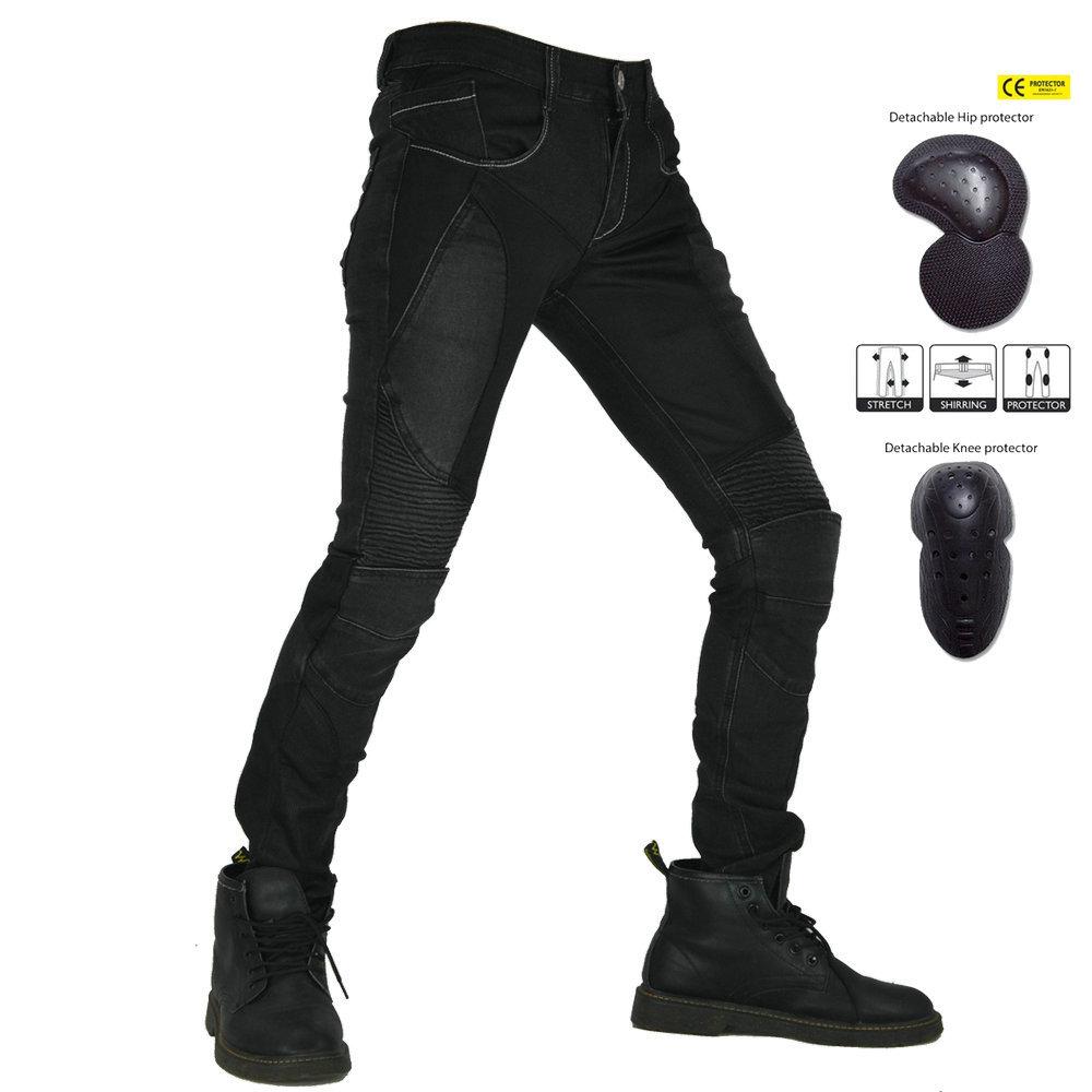 LOONG+BIKER+ Motorrad-Slim-Fit-Anti-Drop-Hose + Motorrad-Jeans + atmungsaktive Motorrad-Radhose für Damen S schwarz