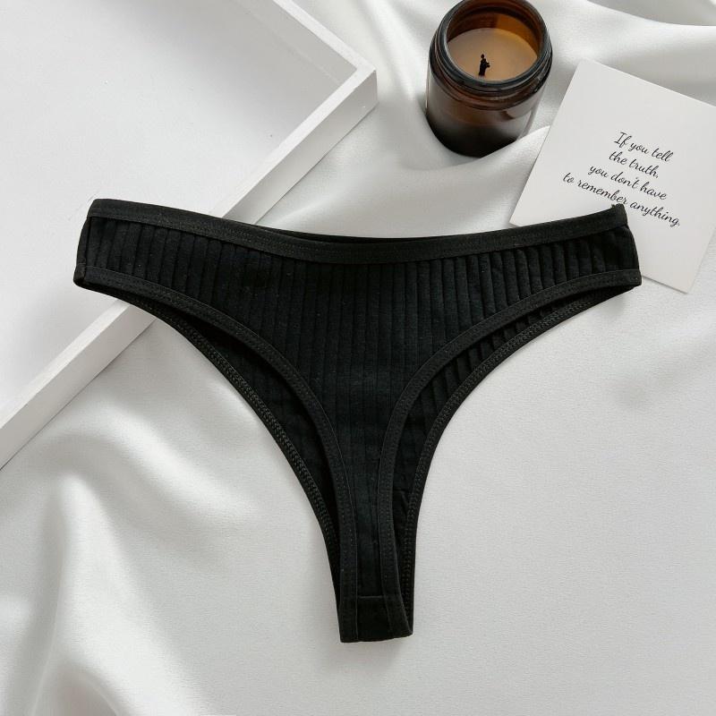 FINETOO Tangas für Damen, weicher Baumwoll-Tanga, sexy Low-Rise-T-Back-Unterwäsche, S-XL, bequeme Höschen, Mädchen-Unterwäsche XL