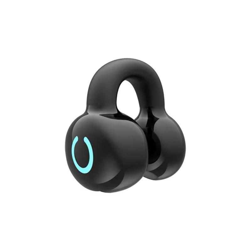 Bluetooth 5.3 Kopfhörer Kabelloser Ohrclip Kopfhörer HiFi Stereo Headset Geräuschunterdrückung HD Anruf Sport Gaming Ohrhörer schwarz