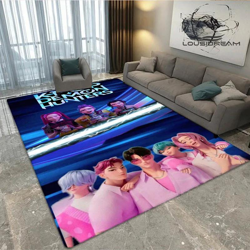 3D KPop Dämonenjäger Druck Teppich Rutschfester Teppich Außen Teppiche Bereichsteppich Heim Schlafzimmer Dekor Teppich für Schlafzimmer Geburtstagsgeschenk 100x120cm