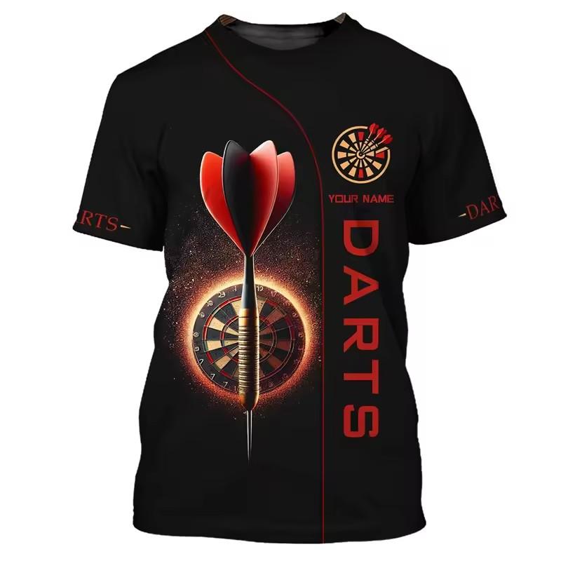 Mode 3D-Druck Darts Herren T-Shirt Hip Hop Trend Harajuku Kleidung Casual O-Ausschnitt Kurzarm Lose Top Anpassen Name T-Shirt 3XL
