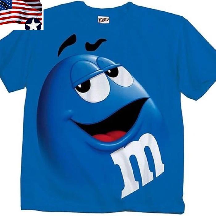 M&M's Süßigkeiten Lustiges Halloween-Charaktergesicht Grafik-T-Shirt für Süßigkeitenliebhaber Unisex T-Shirt XXL