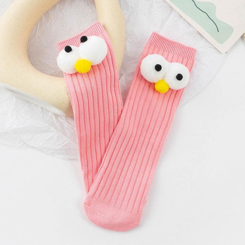 Kinder Socken Weiße Baumwolle Niedliche Cartoon Augen Socken Für Mädchen Anime Socken Kinder Streifen Socken Für Jungen rosa
