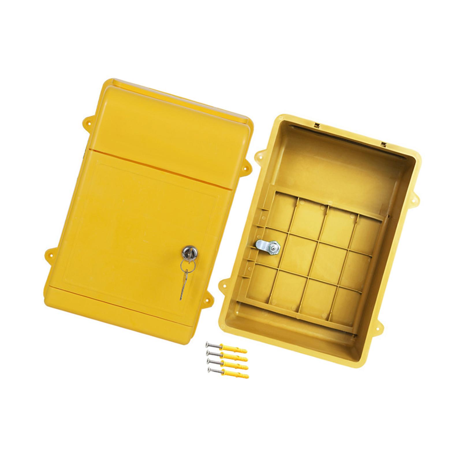 Wandmontage Briefkasten Postkasten Zeitungsbox Praktischer Briefkasten Abschließbarer Briefkasten für Schule Außen Gemeinschaft Straße Outdoor gelb