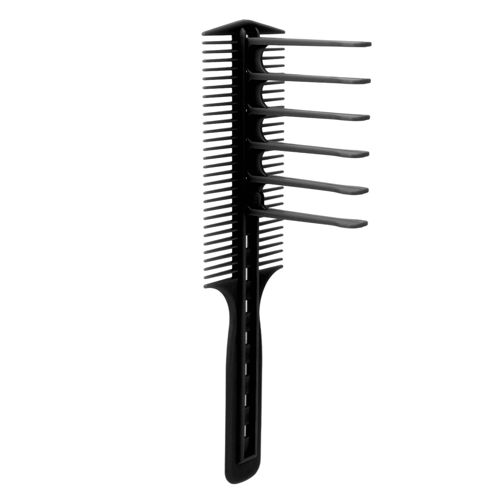 Friseur Doppelseitiger Führungkamm Multi Schnittlänge Ergonomischer Kamm mit breiten Zinken für Friseur Schwarz schwarz