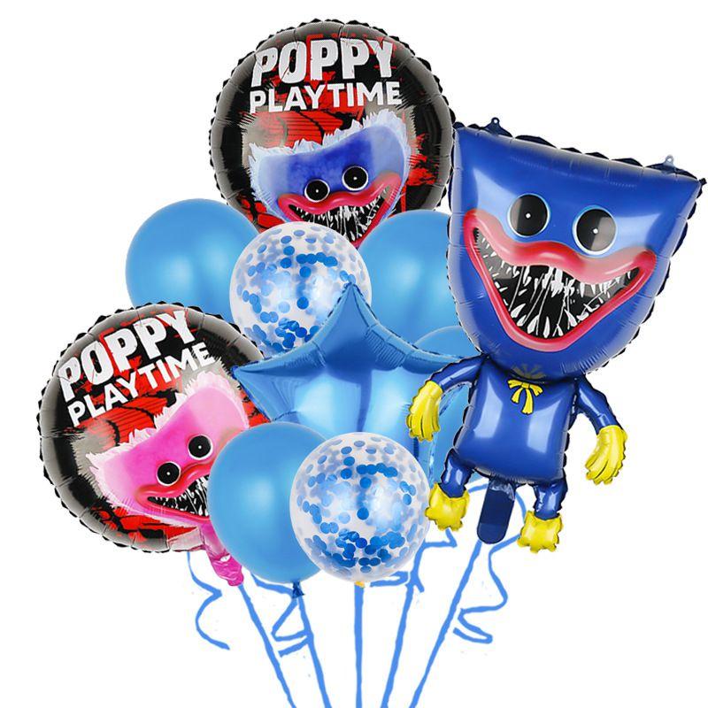Poppy Playtime Huggy Wuggy Luftballon-Set Perfekt für Kindergeburtstage und Familientreffen Black black