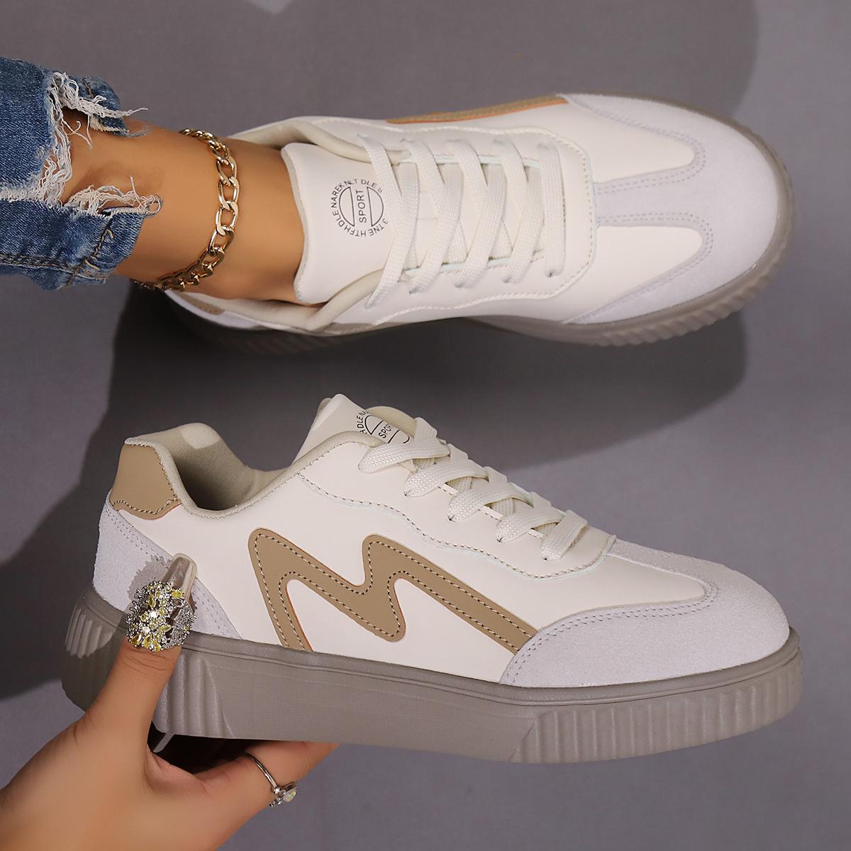 TUINANLE Sneakers Damen Sportschuhe Chunky Casual Weiße Sneakers Mädchen Walking Plateauschuhe 42 beige/khaki