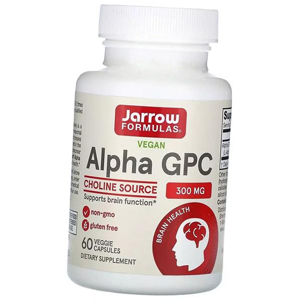 Alpha-GFH, Alpha (Glycerophosphocholin), Alpha GPC 300, Jarrow Formulas 60 vegcaps (72345005) 60vcaps