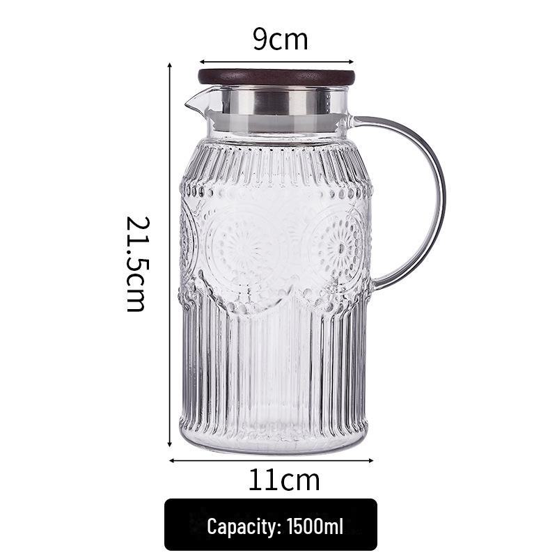 Stilvoller hitzebeständiger Glaskessel mit Griff - Teekanne mit großem Fassungsvermögen für kühle Getränke
