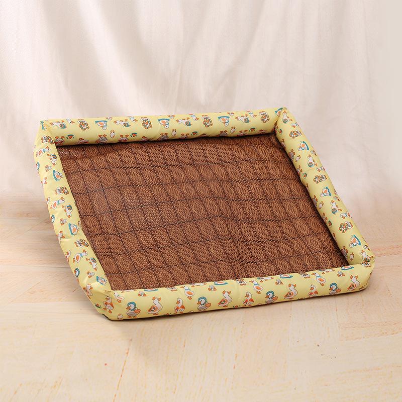 Kleine Hundehütte Katzenhütte Sommer Kühlmatte Bequem und Atmungsaktiv Kleine Hundehütte Haustierbedarf Nest yellow duckling brown