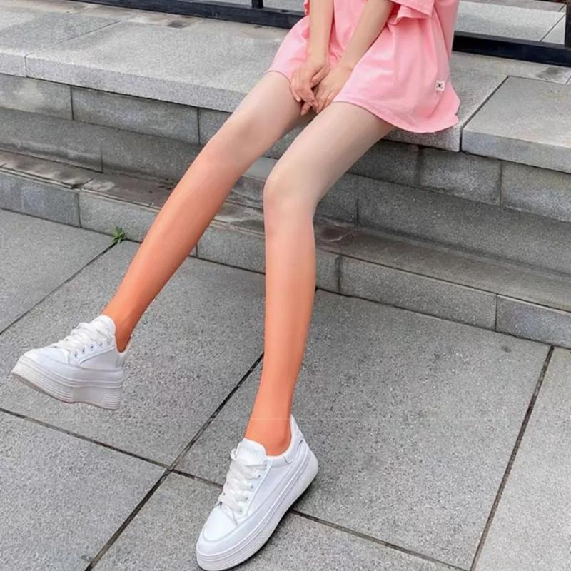 JK Mädchen Sommer Dünne Mode Farbverlauf Strumpfhose Strumpfhose Weiblich Bonbonfarbe Strumpfhose Niedliche Strumpfhose Lolita Strümpfe Damen 1pc