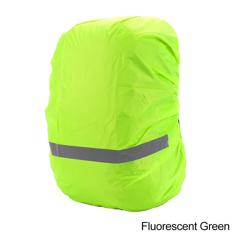 8-70L Reflektierende Rucksack Regenhülle Outdoor Radfahren Wandern Klettern Tasche Abdeckung Wasserdichte Regenhülle Für Rucksack M(30-40L) fluoreszierende grün