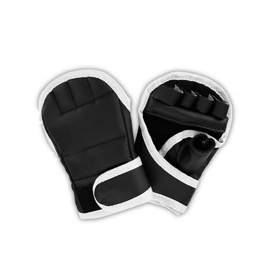 Sanda-Handschuhe für den Kampf gegen Juvenile-Boxsack-Training, Halbfinger-Boxhandschuhe für Erwachsene schwarz