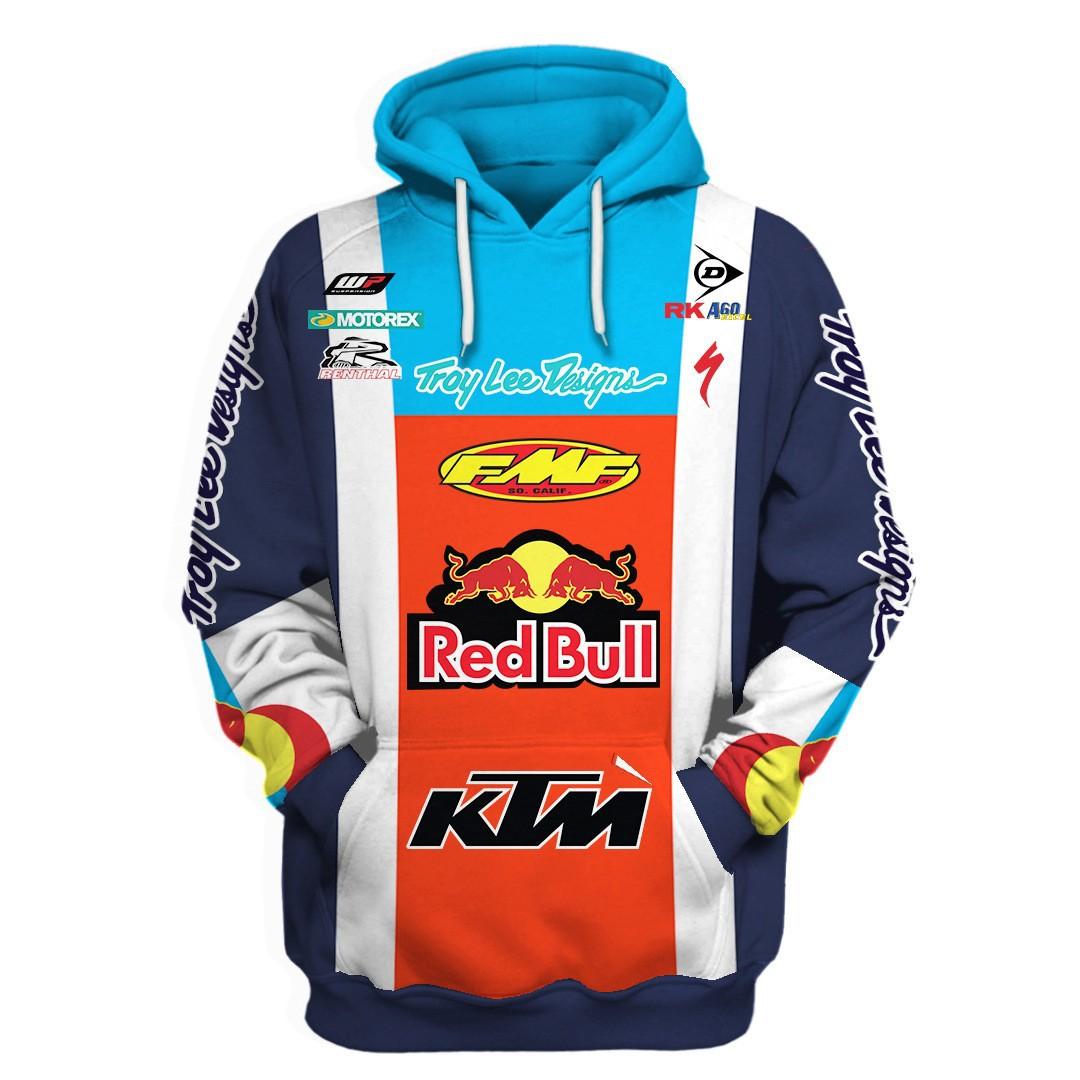Amerikanische High Street Herren Herbst Renn- und Motorradbekleidung, Red Bull Nischenstil, Vielseitiges Oberteil, Neuer bedruckter Langarm-Stil M